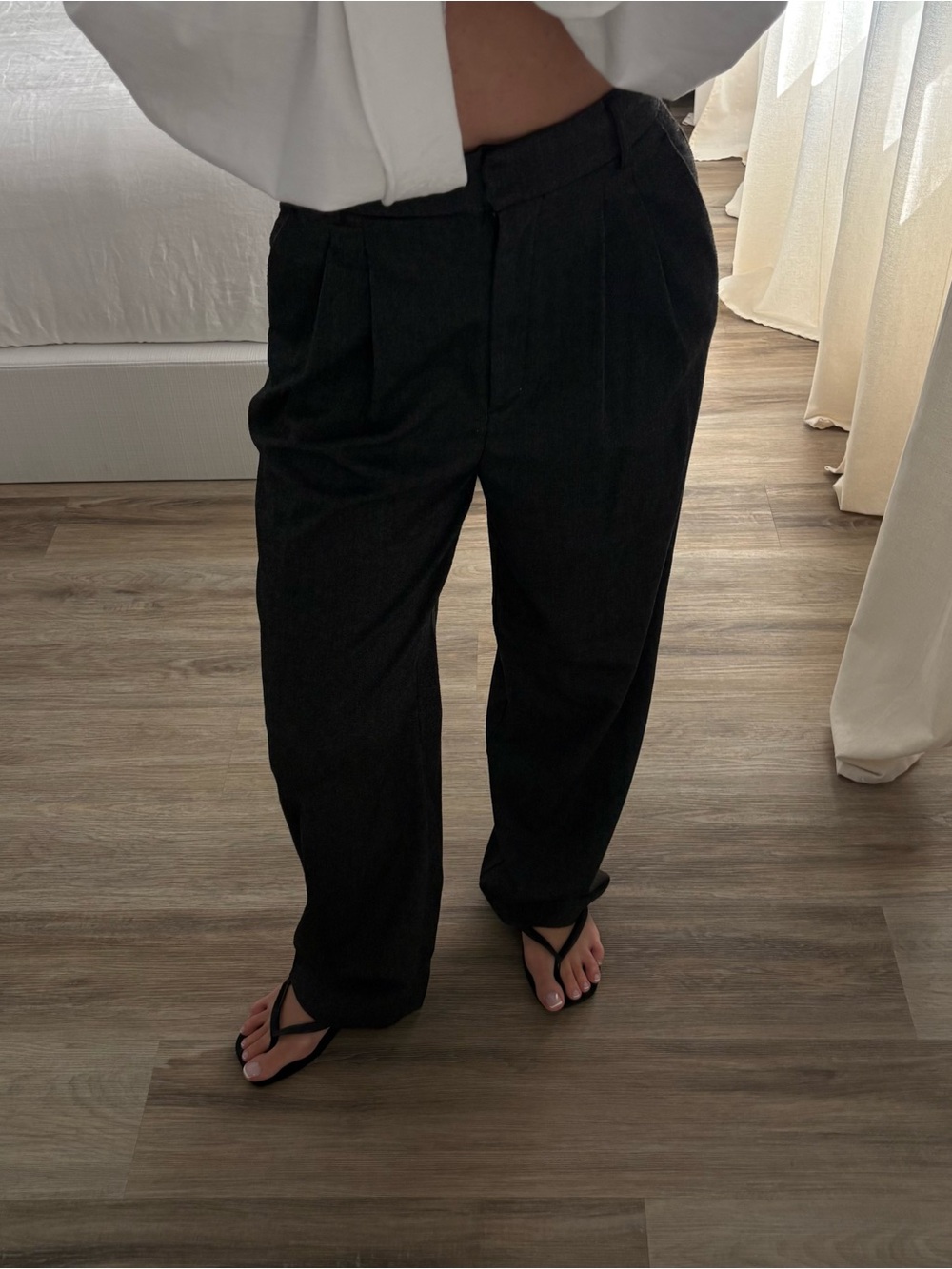 Dark Grey High Waisted Trousers